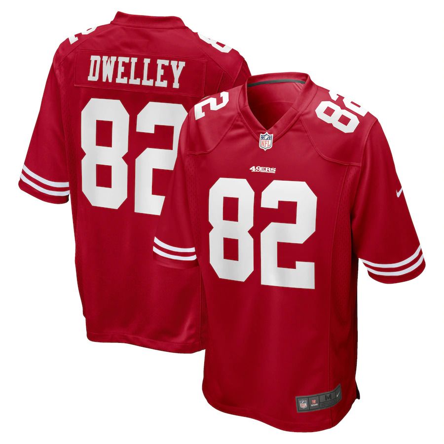Men San Francisco 49ers #82 Ross Dwelley Nike Scarlet Game NFL Jersey